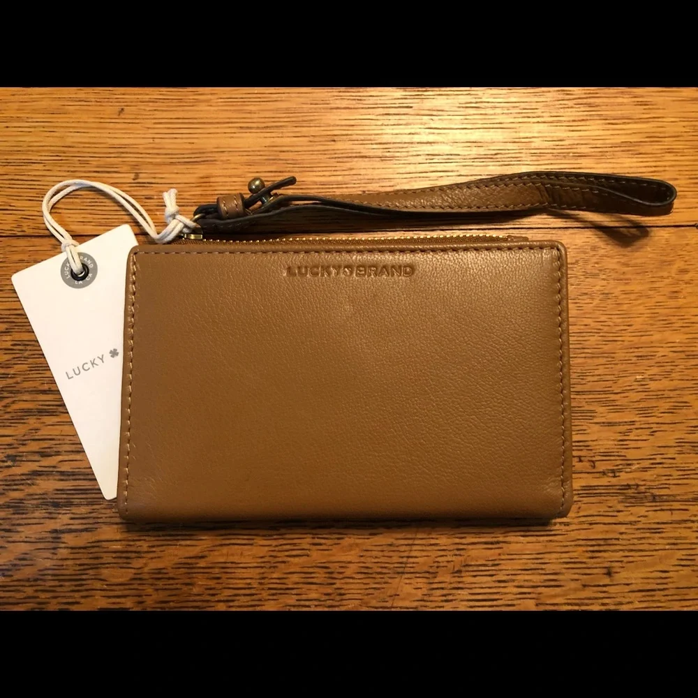 Lucky Brand Tan Wristlet Wallet